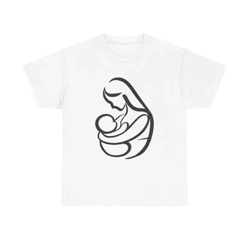 T-shirt mignon pour maman et bébé, motif enfant, garçon, fille, pour une relation d'amour et de protection