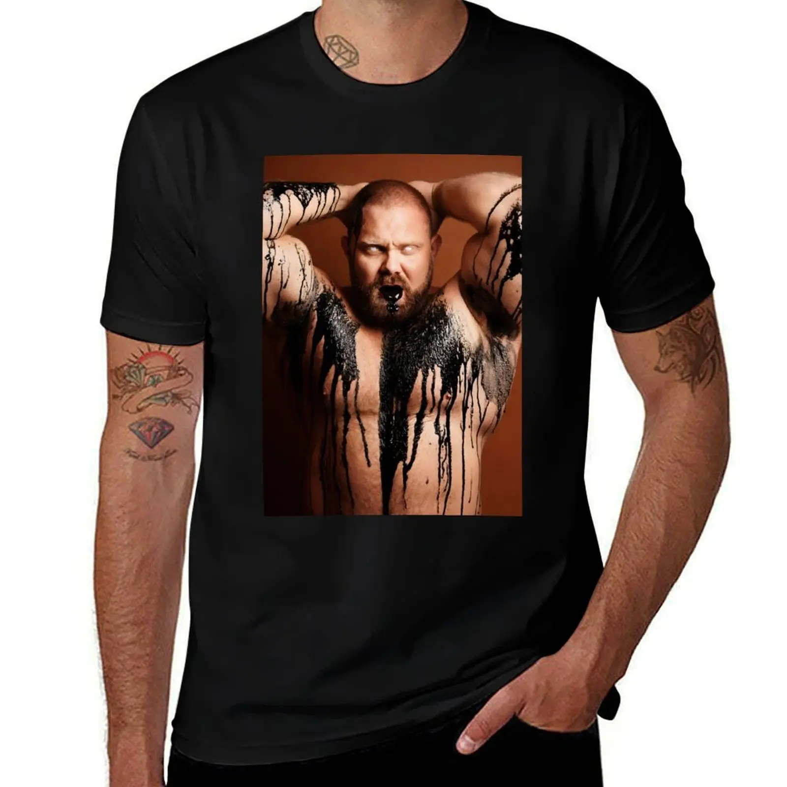 BLACK Jack Stacked T-Shirt Big and Tall Gym T-Shirt