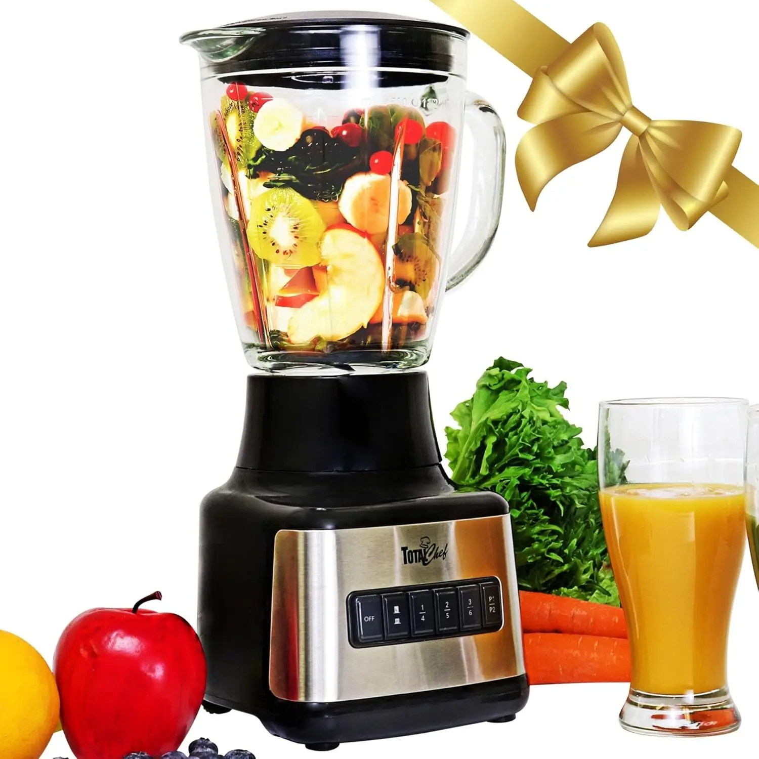

Countertop Blender - Electric Mixer, Frozen Smoothie, Shakes, Milkshake, Puree Maker, Licuadora Grinder Kitchen Appliance With 6