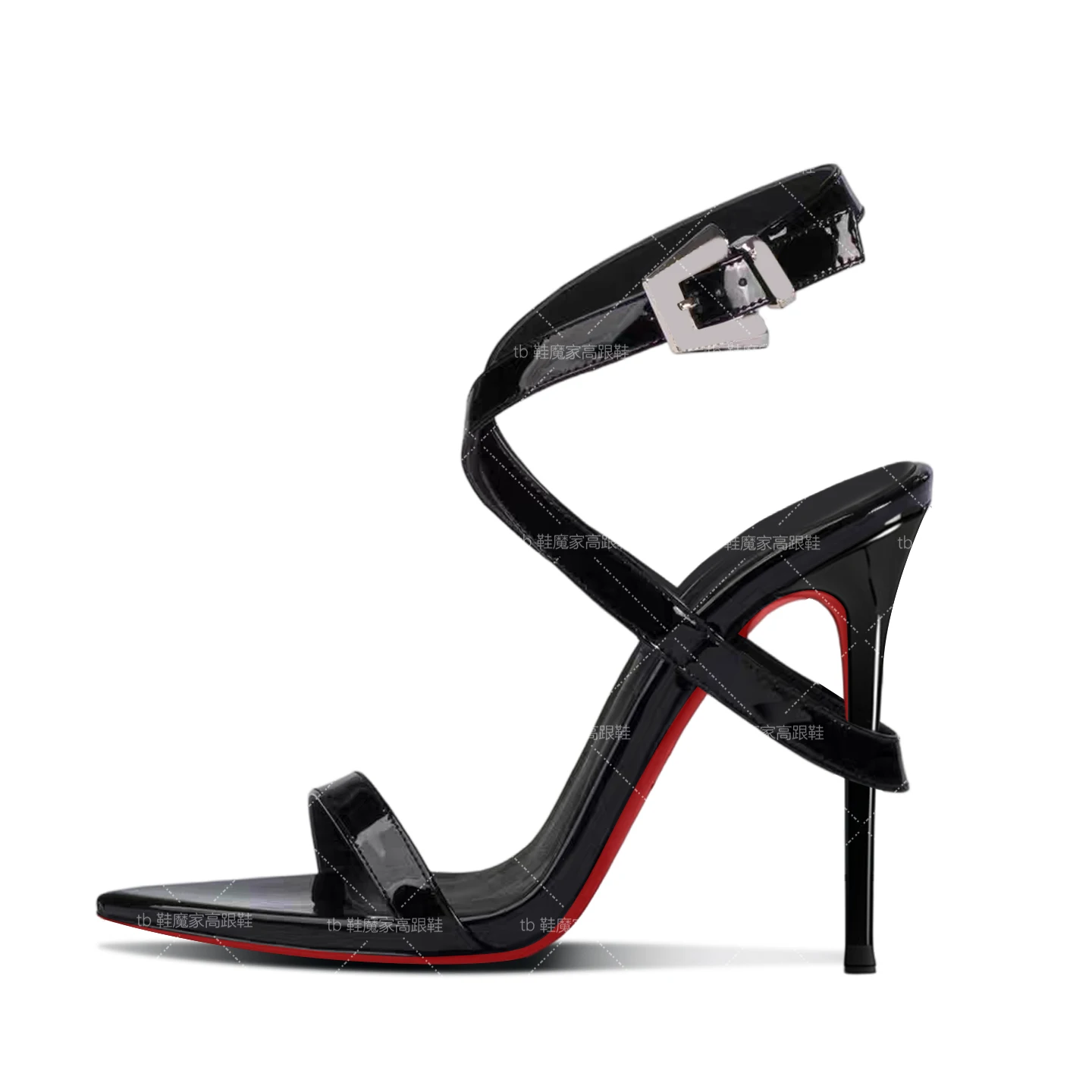 26 New Style Pointed Toe Cross-back Sandals, Sexy Red Sole High Heels, Plus-size Women's Fashion Shoes view 3