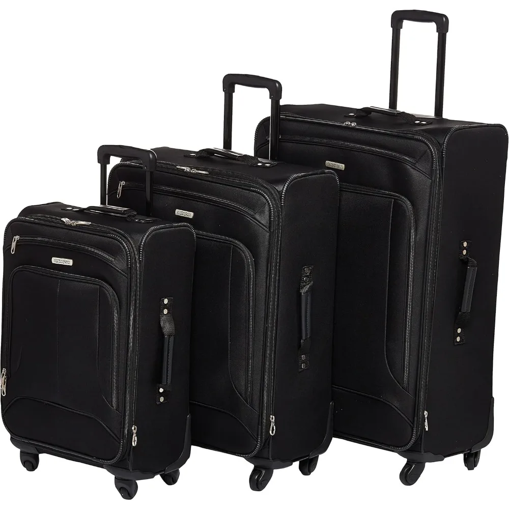 Pop Max Softside Luggage with Spinner Wheels, Black, 3-Piece Set (21/25/29)