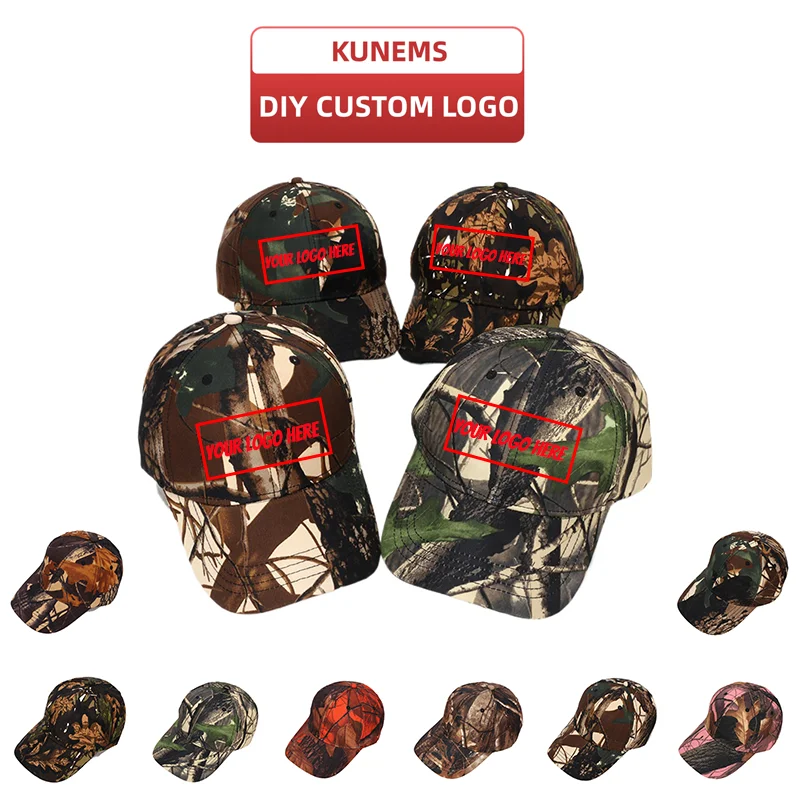 kunems-bone-de-beisebol-com-logotipo-personalizado-unissex-bionic-leaf-camo-bone-de-beisebol-bone-de-pesca-masculino-e-feminino-chapeus-de-viseira-atacado