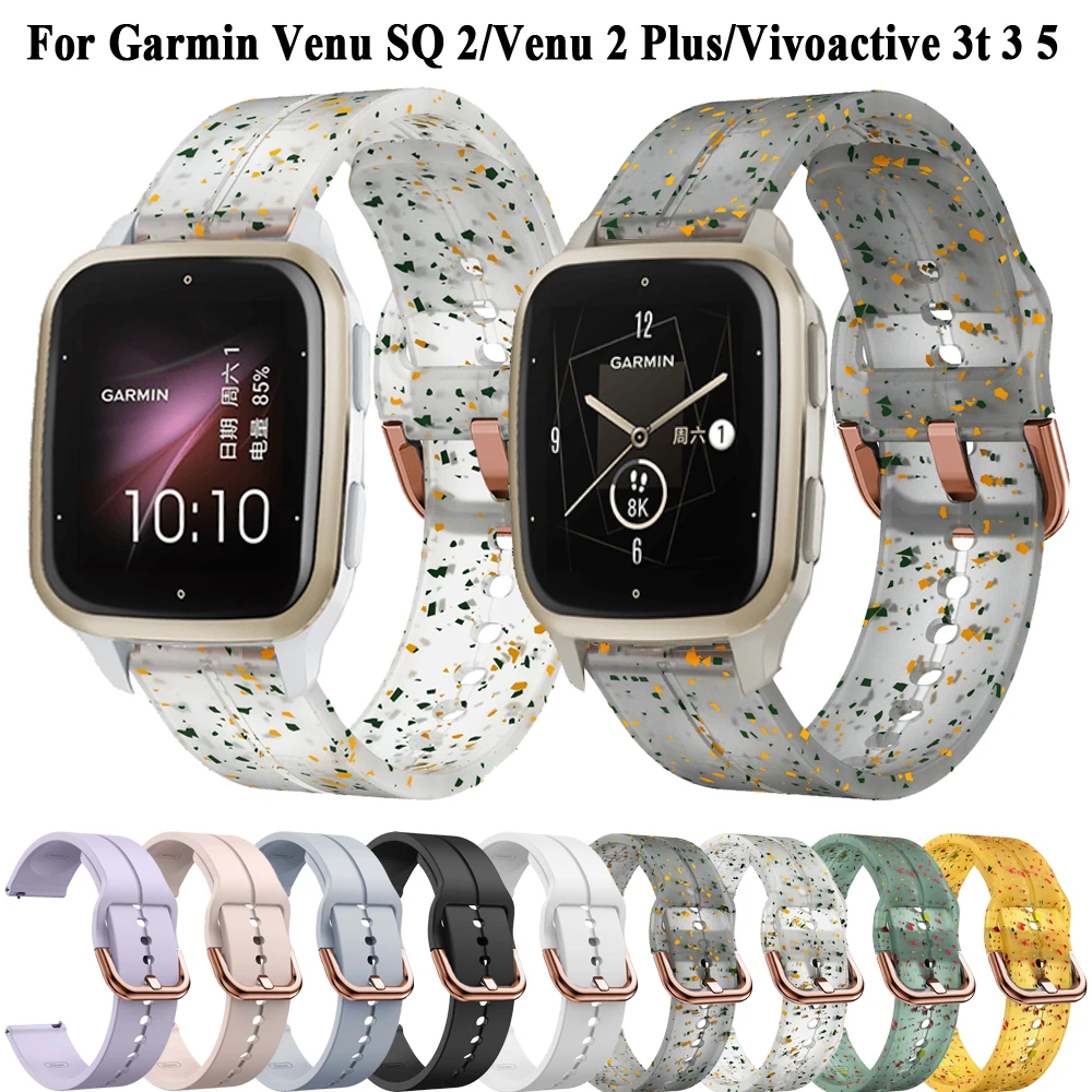 Bracelet de rechange en silicone pour montre Garmin, bracelet de bande Forerunner 165 Music, 20mm, Venu Sq 2 Music, Venu 2 Plus