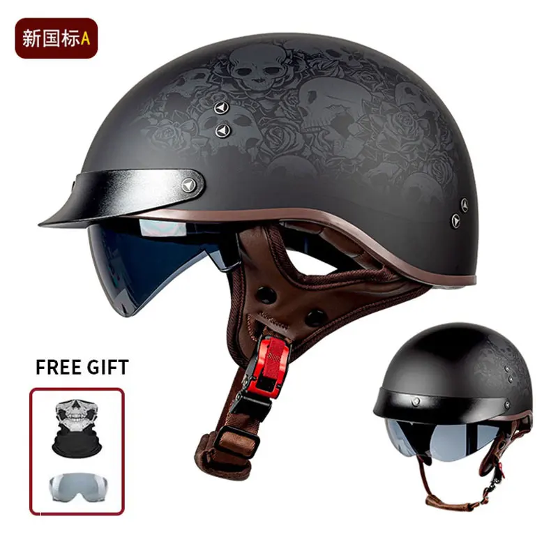 

2025 новый мотоциклетный шлем с очками. Легкий АБС-материал для мужчин и женщин. Круизный индивидуальный шлем.