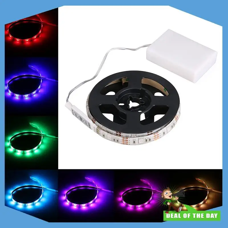 

24-Hour Delivery RGB Flexible LED Light Strip Waterproof IP65 15Leds DC5V With Controller Battery-Powered, LED Tape, Light Strip