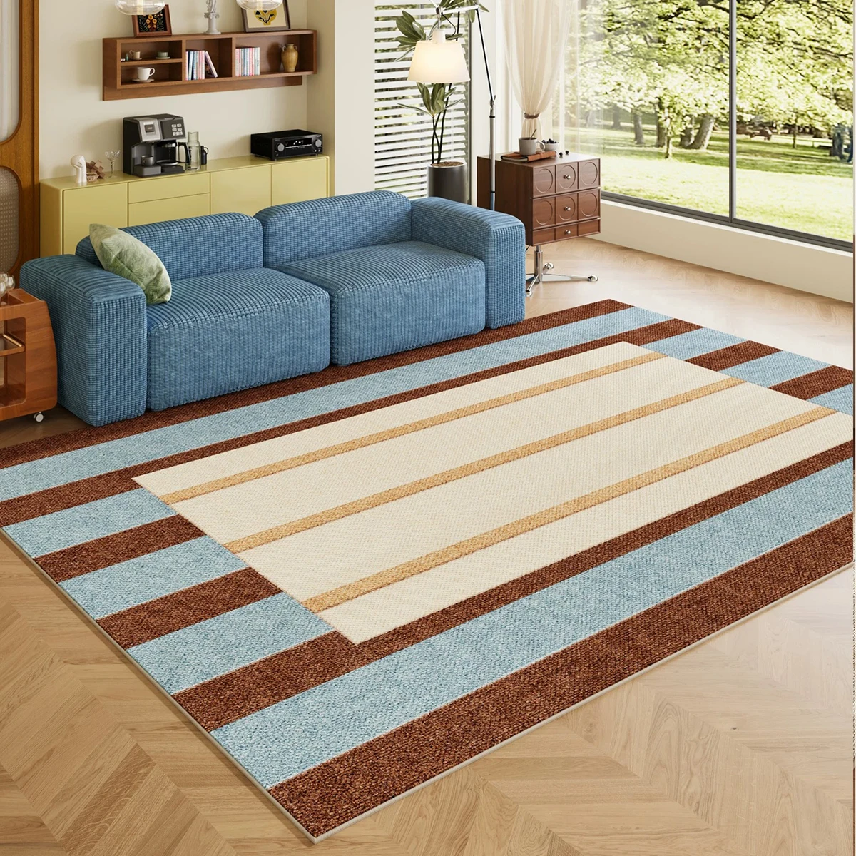 Dopamine Living Room Carpet Geometric Pattern Light Luxury Large Area Rug for Bedroom Mat Coffee Tables Rugs Home Decoration 러그