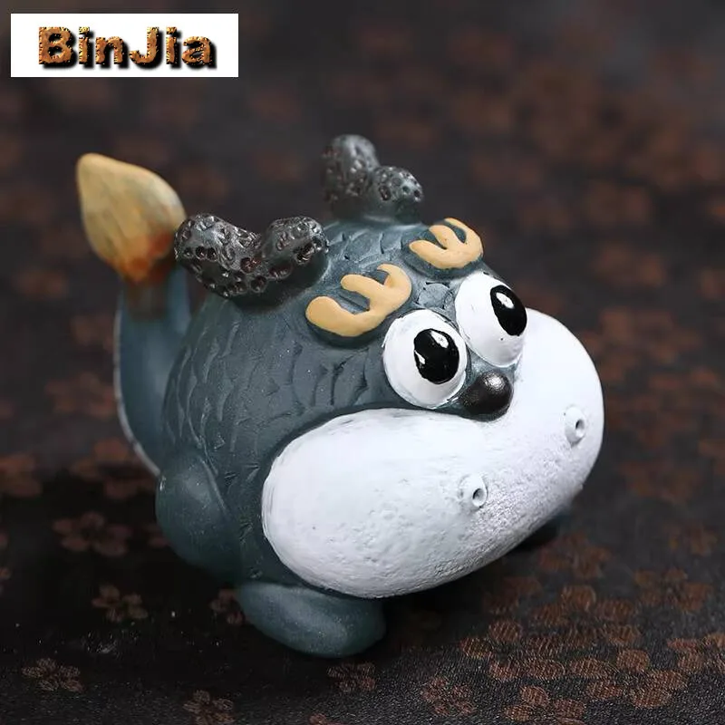 الإبداعية زودياك التنين الأرجواني الطين الشاي الحيوانات الأليفة تمثال حفل لطيف الجنية تمثال خدمات لوازم حلية اكسسوارات الحرفية