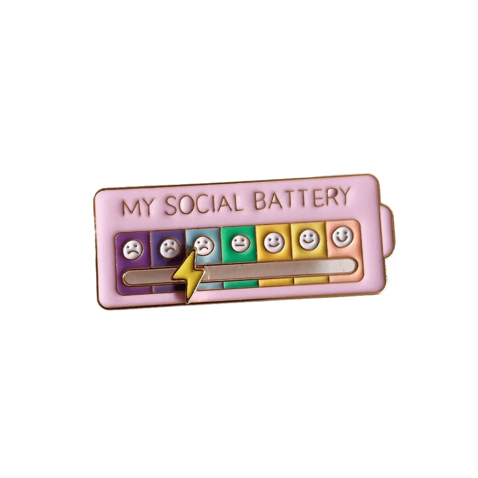 Smiling Face Mood Conversion Brooch Social Power Lightning Sliding Expression Brooches Chest Badge Clothes Bags Accessories Pins
