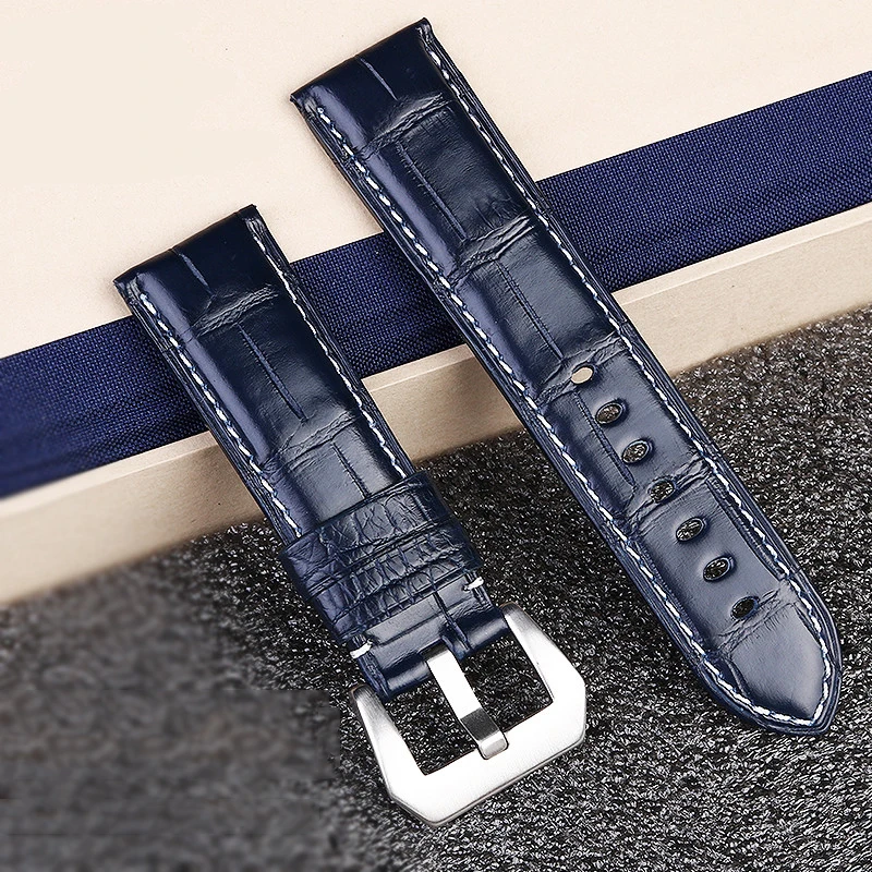 Crocodile Leather Watch strap For Panerai 1950 series PAM00321 PAM01313 22mm 24mm Men's Wristband bracelet double-sided leather