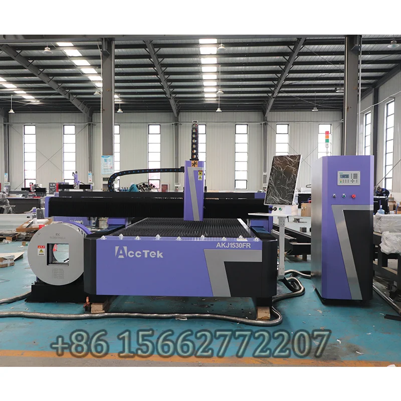 1000w-12000w Optional 6m Metal Cutting Rotation Axis High Precision Laser Tube and Sheet Cutting Machine for Steel Plate