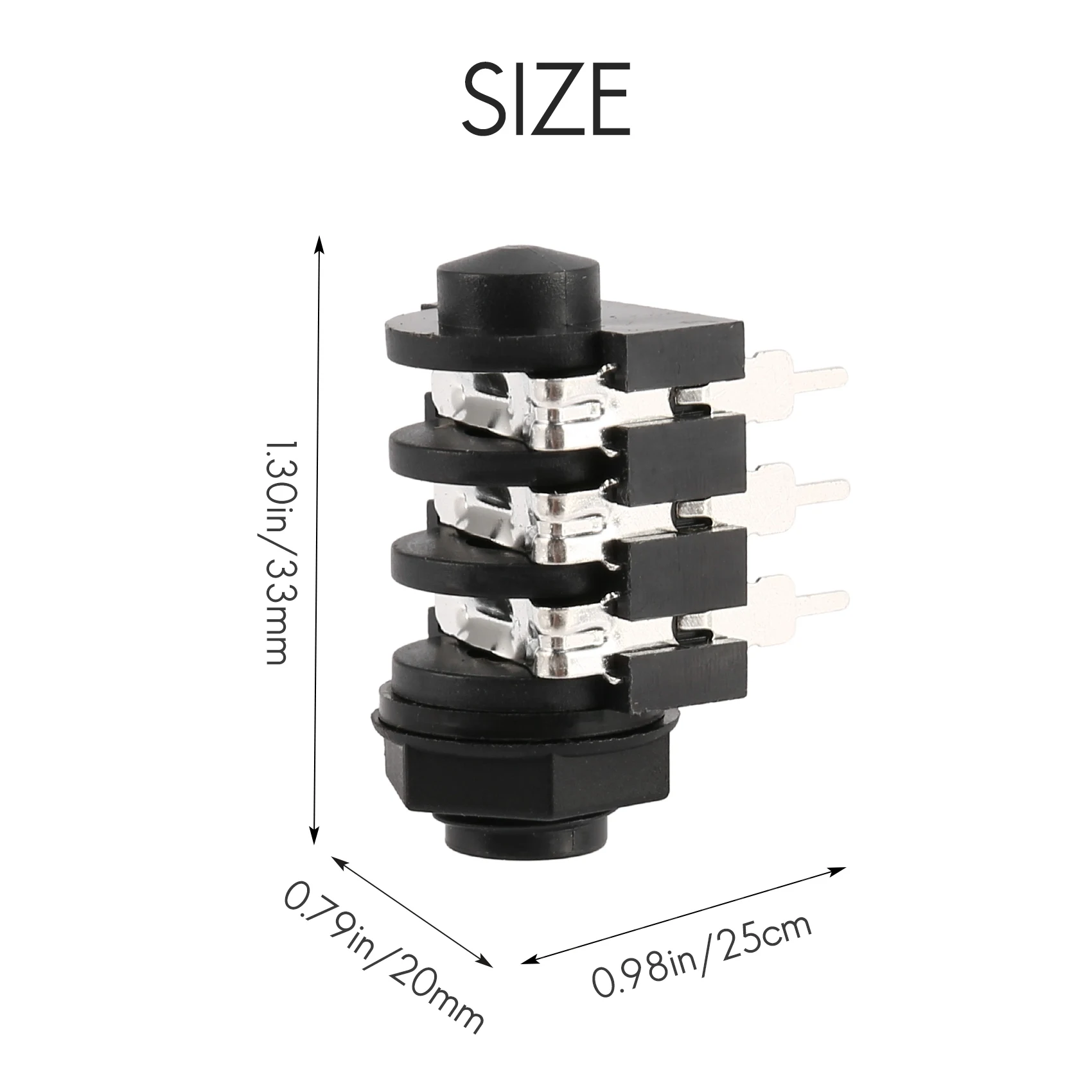 Presa Jack per cuffie con montaggio a pannello per PCB Audio Stereo da 1/4 "6.5mm 6 Pin