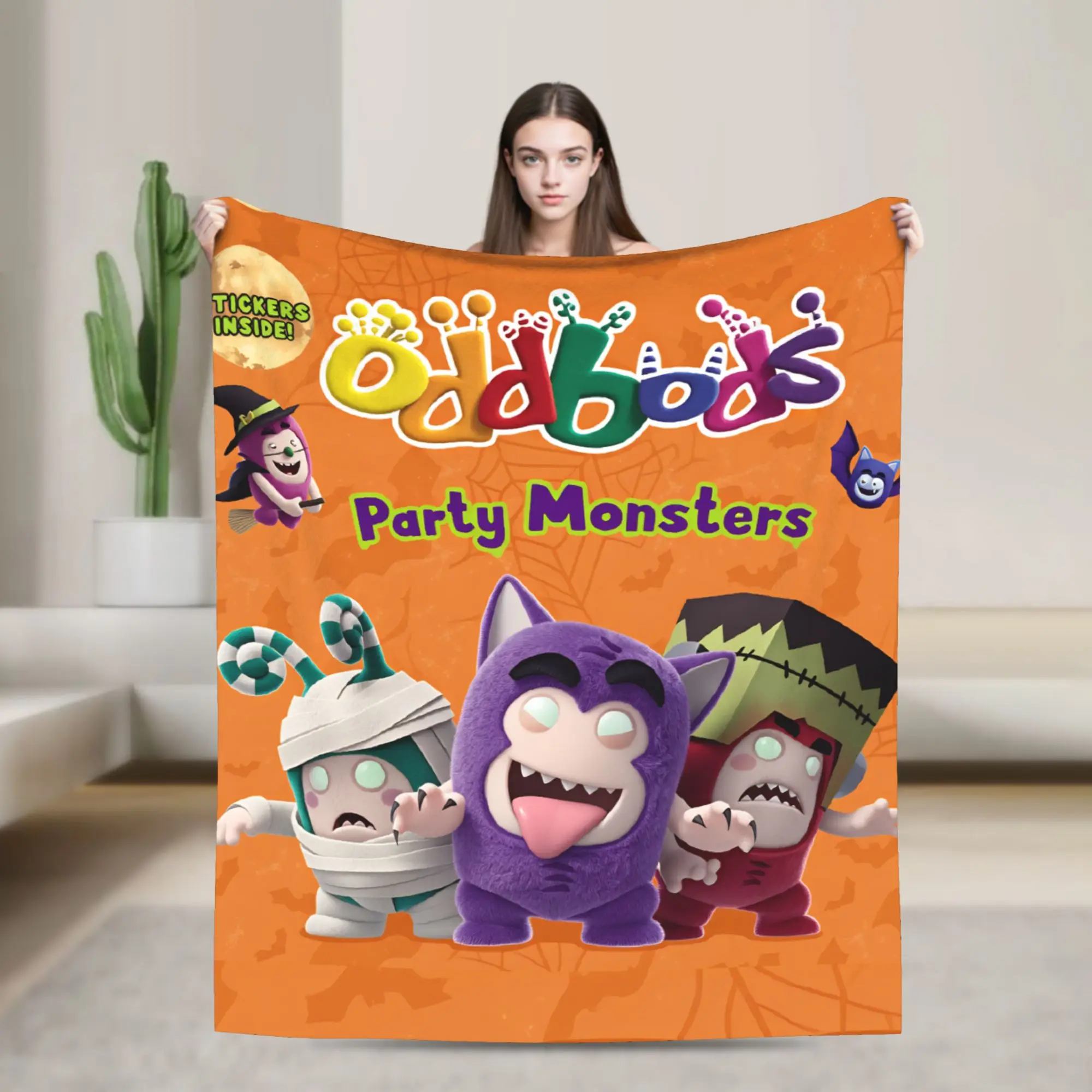 Oddbods вечерние одеяло с изображением монстров, милое мультяшное мягкое эстетическое плюшевое постельное белье, пледы для дивана, кресла, дивана-кровати, фланелевое покрывало, кровать