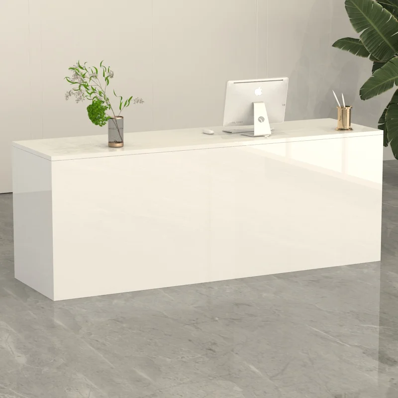 Mesa de Bar cuadrada de diseño para recepción, muebles de sala de estar de pie, color blanco, de lujo, minimalista y moderno