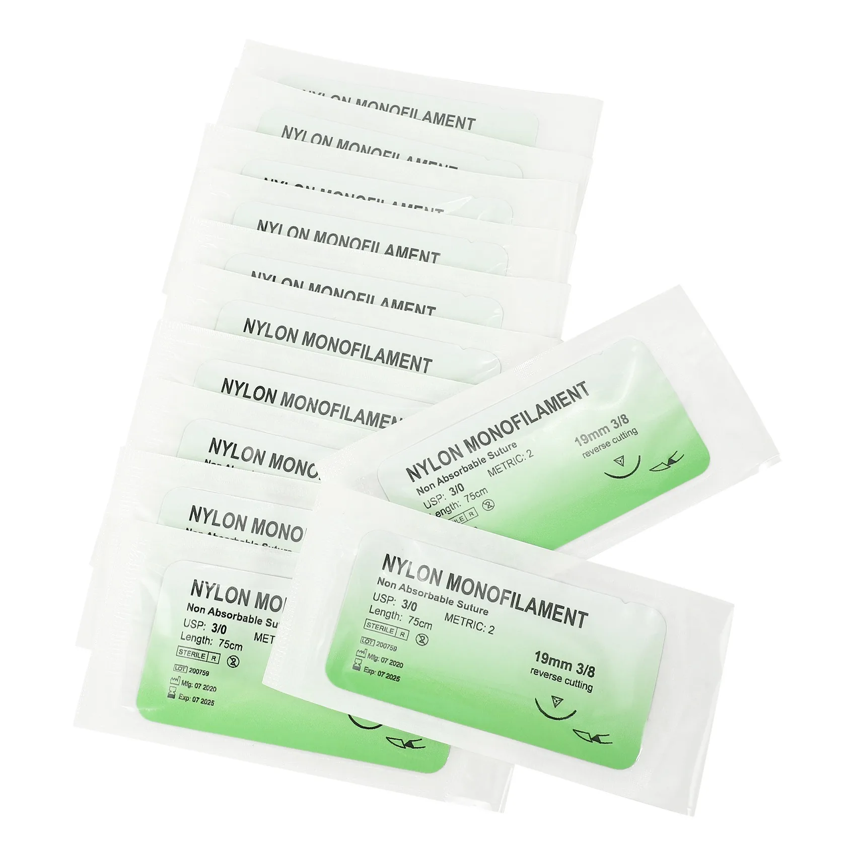 

Стильный набор для отработки навыков наложения швов: 48 нитей из нейлонового моноволокна, размер 3/0