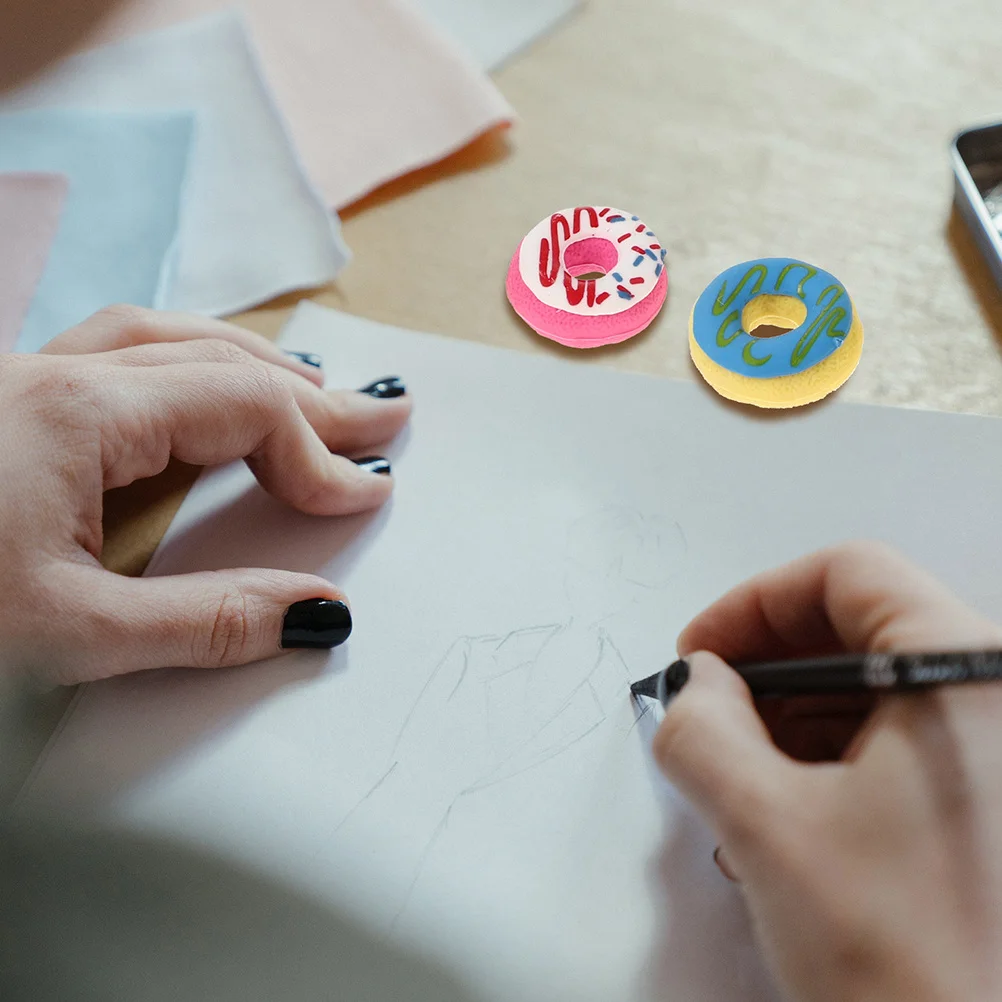 

24Pcs Adorable Erasers for Kids Mini Donut Charms Creative Design Suitable for Kindergarten and School Erasers