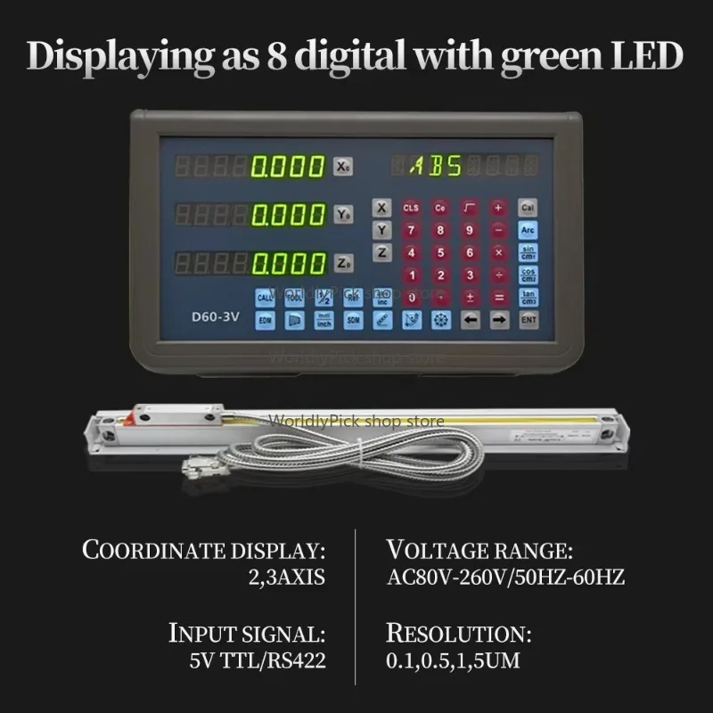 2/3축 디지털 판독 디스플레이 선반/밀링 전자 측정 장비용 고정밀 선형 스케일