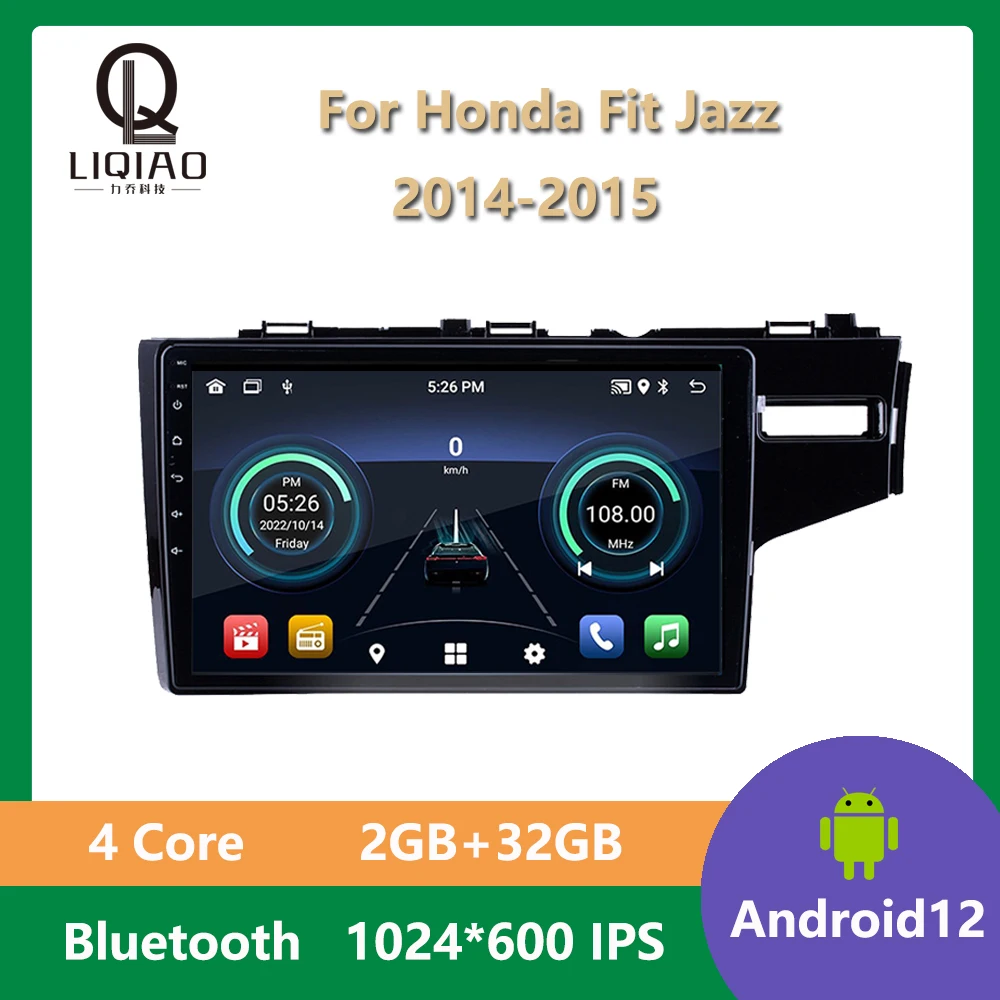 

8-Core Car Radio For Honda Fit Jazz 2014 2015 Right Hand Drive RHD Multimedia Video Player Wireless Carplay 8GB+128GB Bluetooth