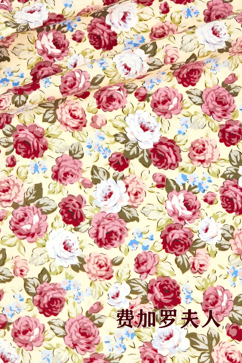 145x50cm Cotton Rose Poplin Floral Printed Sewing Fabric, Making Children\'s Women\'s Dress Shirt Clothing Cloth