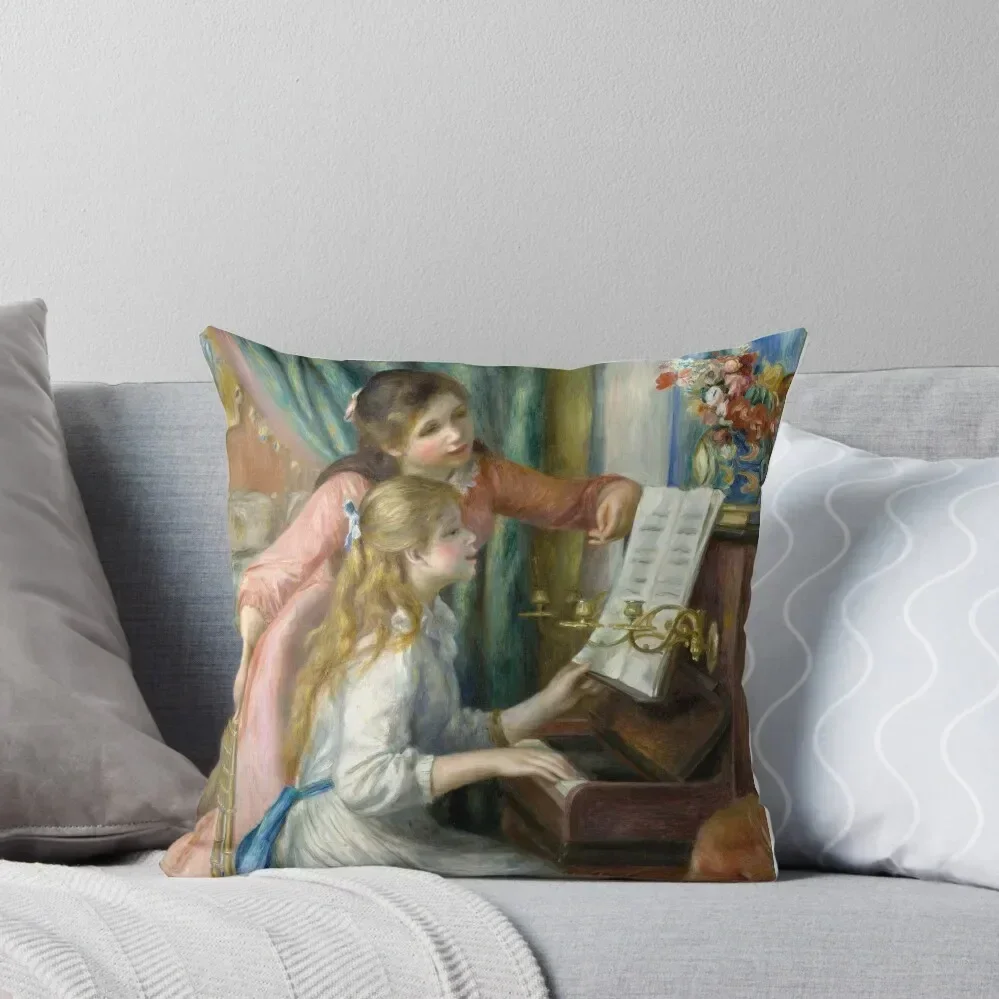 Pierre-Auguste Renoir. Two Young Girls at the Piano, 1892. Throw Pillow Sofa Cover Luxury Cushion Cover pillow