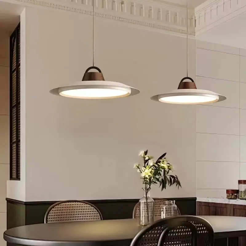 AiPatTe Luxury Nordic Ceiling Light Walnut Hardware Luster Pendant Light Dimmable for Kitchen Island Dining Table Home Villa