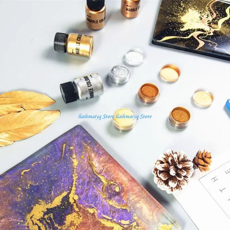 573B Metal Pigment Powder Metal Mica Powder Resin Pigment Powder for Epoxy Resin Crafts Clay Jewelry Soap Production