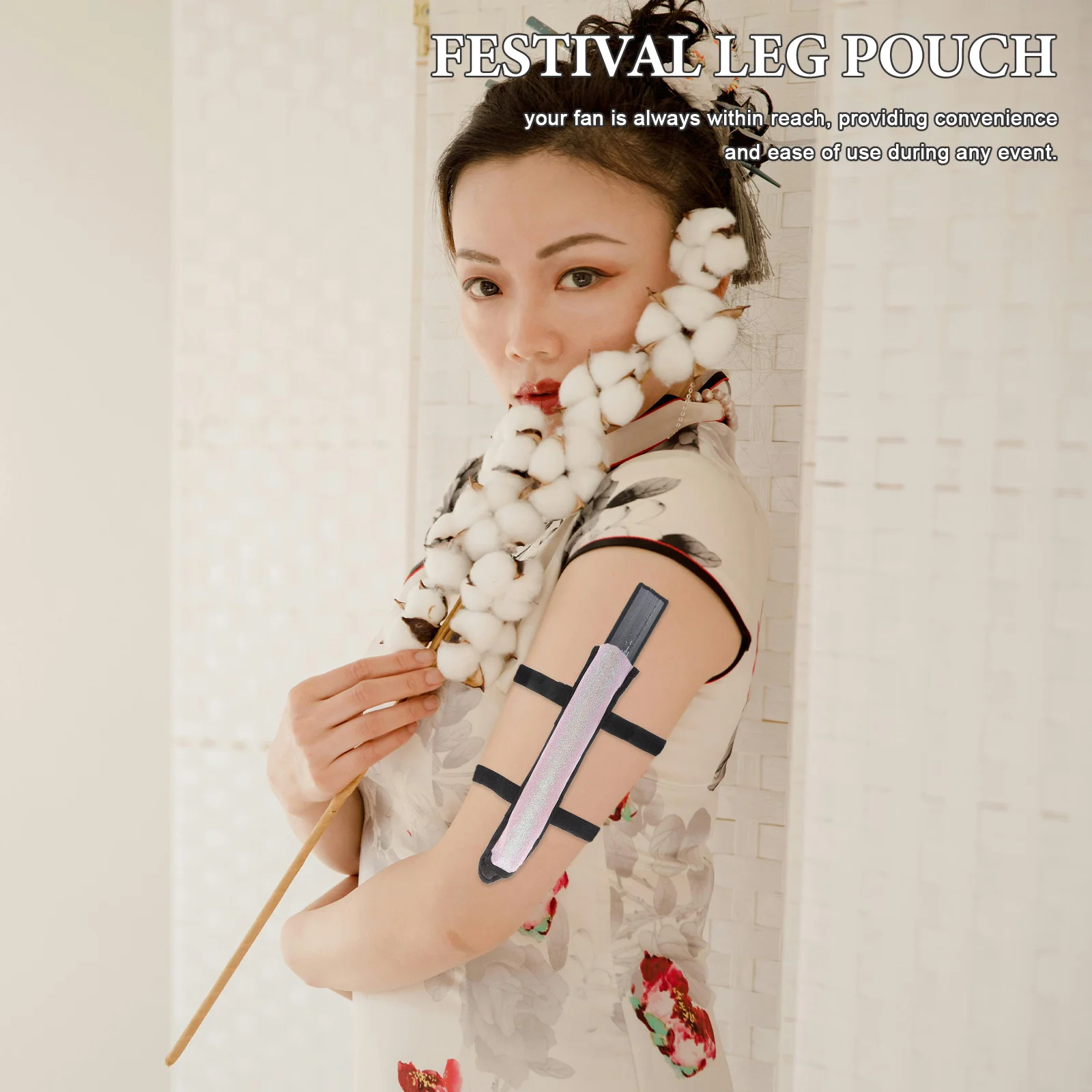 

Festival Leg Pouch Hand Fan Holder Rave Accessories Stylish Belt for Concerts Festivals Kung Fu Tai Chi Fans Unique Design