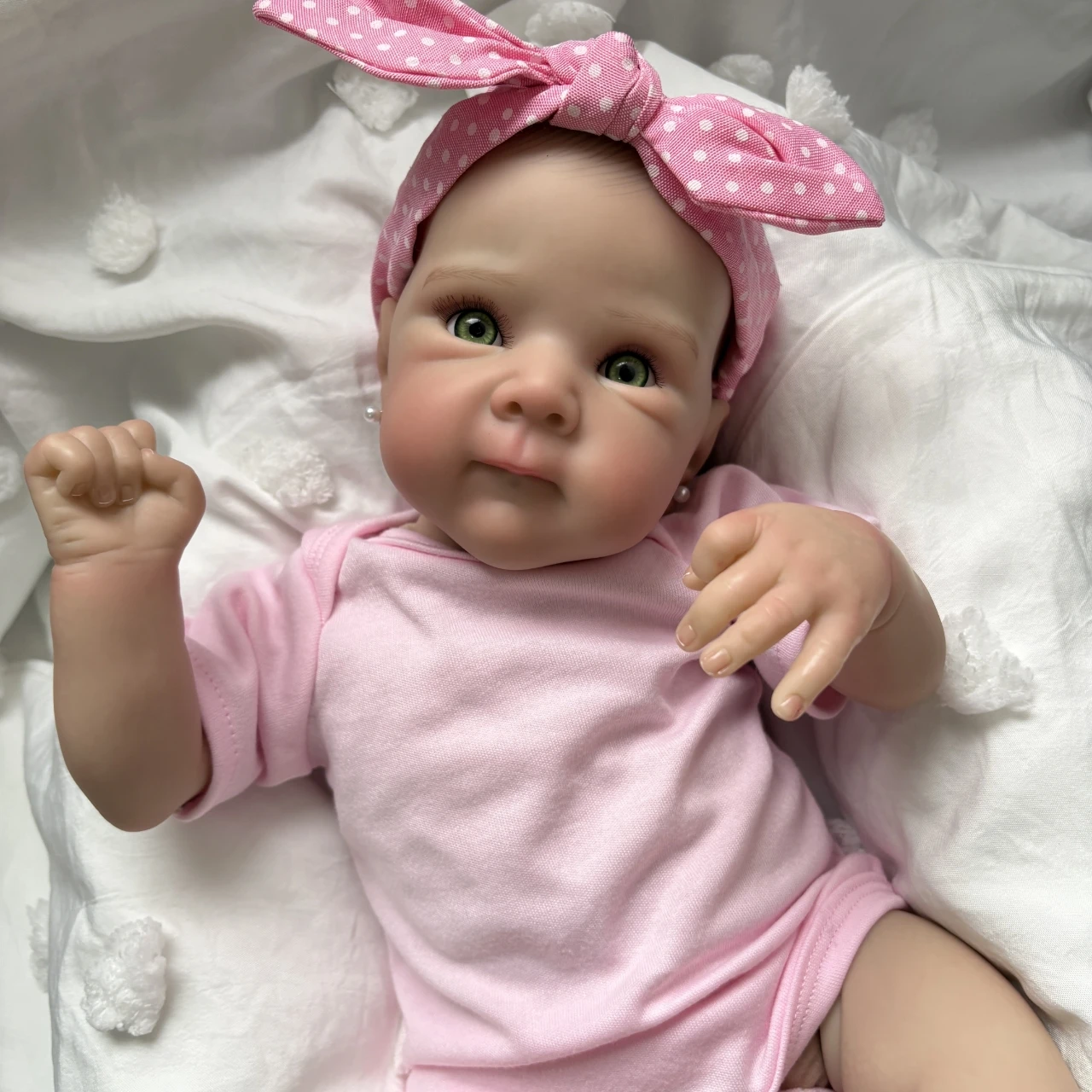 Cuddly Bettie 18 polegadas múltiplas camadas pintura pele 3D com pintura à mão cabelo veias visíveis pano macio corpo boneca reborn realista