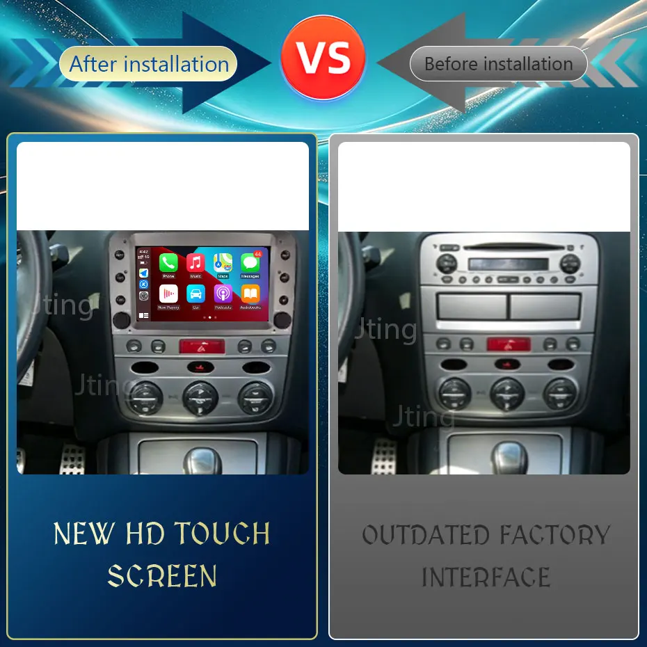 Android 16 WiFi DSP QLED IPS CarPlay Android Auto Bluetooth for Alfa Romeo 147 GT 2005-2014 GPS Navi Multimedia HD Touch Screen