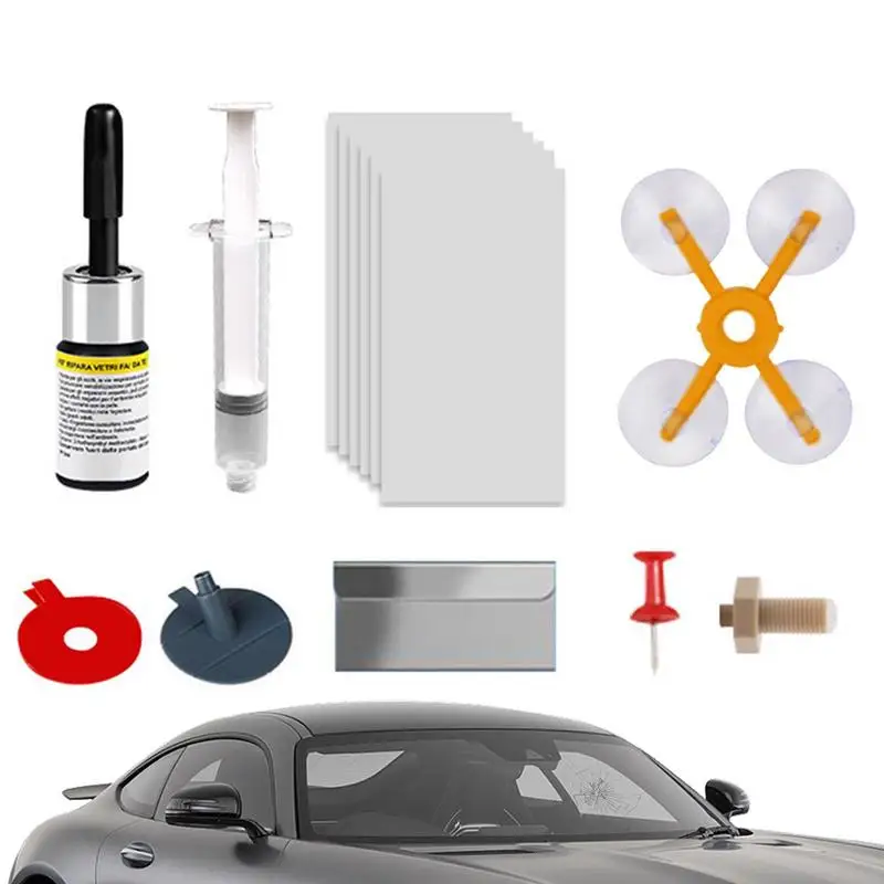 

Car Windshield Repair Kit Auto Windshield Glass Repair Tools Long-Lasting Glass Repair Supplies for Cars RVs SUVs & Trucks