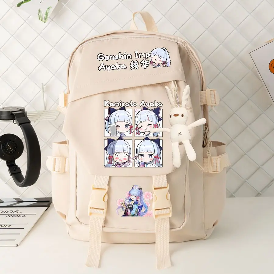 لعبة جينشين إمباكت للفتيات المتوسطة، سعة كبيرة جدًا، المدرسة الابتدائية للأولاد Shenhe Shenli Ayaka Merchandise Double