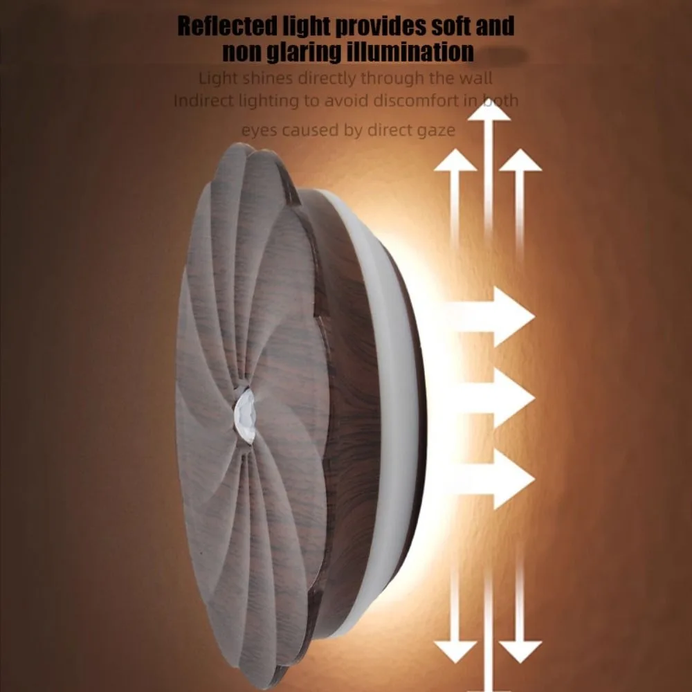 Vintage Style Night Light Energy Saving Motion Activated Motion Sensor Light Ambient Lighting LED Technology Magnetic Wall Light