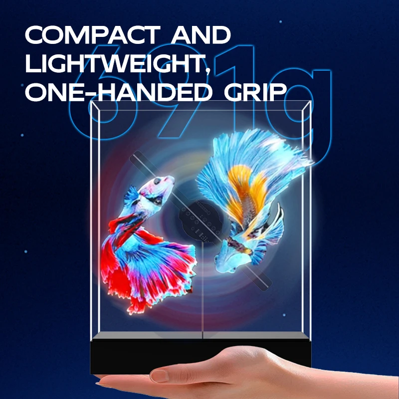 3D Holographic Fan LED Light Display Gift Box - Desktop Decor Video & Image Playing Feature