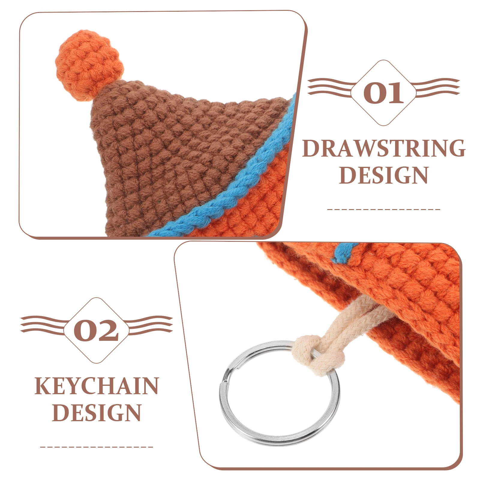 

Creative Small Bag Knitted Keycaps Protector House Key Cap Car Home Office Wool Durable Cute Chain Key Caps Accessories