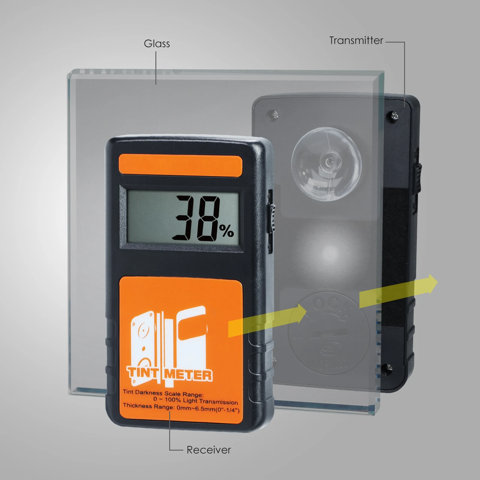 Medidor digital de matiz de janela automotiva 0-100% testador de transmitância de luz 4000 medição contínua para janela de carro veículo (OEM)