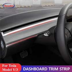 Console centrale Trim Decor Cover per Tesla Model 3 Y 21-23 Cruscotto Pannello Avvolgente Porta Laterale Sovrapposizione ABS Interni in fibra di carbonio