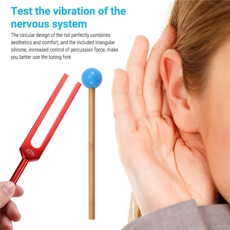 A99I-432Hz Tuning Fork For Healing Mental Relaxing Chakra Strengthen Stress Relieve,Aluminum Alloy Tuning Fork