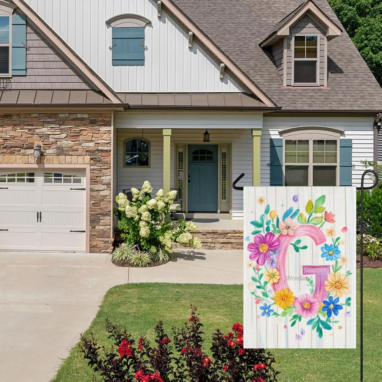 Welcome Summer Monogram G Wild Flower Garden Flag 28x40 Double Sided Floral Spring Garden Flags Family Last Name Yard Flag f ZZM