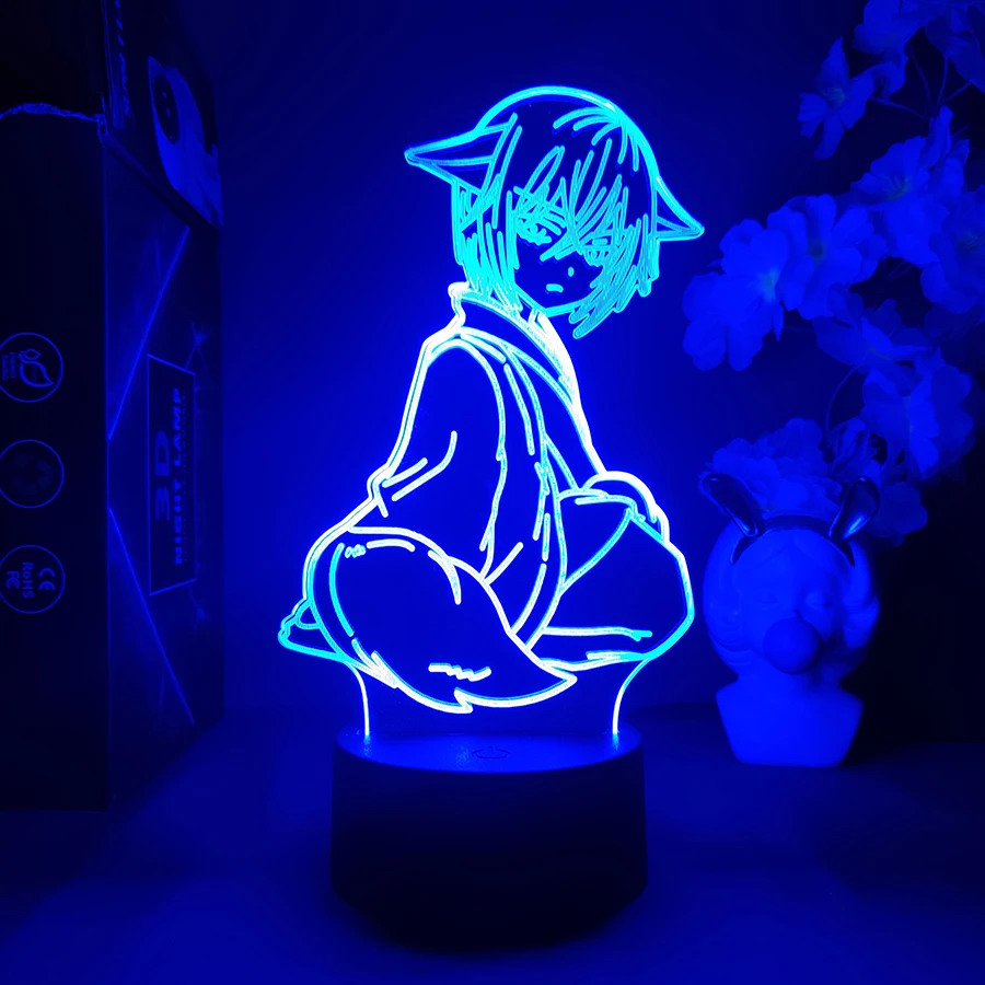 Chibi Tomoe Anime Figure 3D LED Night Light Colorful Gifts Bedroom Decoration Lovely Christmas Holiday Present Kawaii Collect