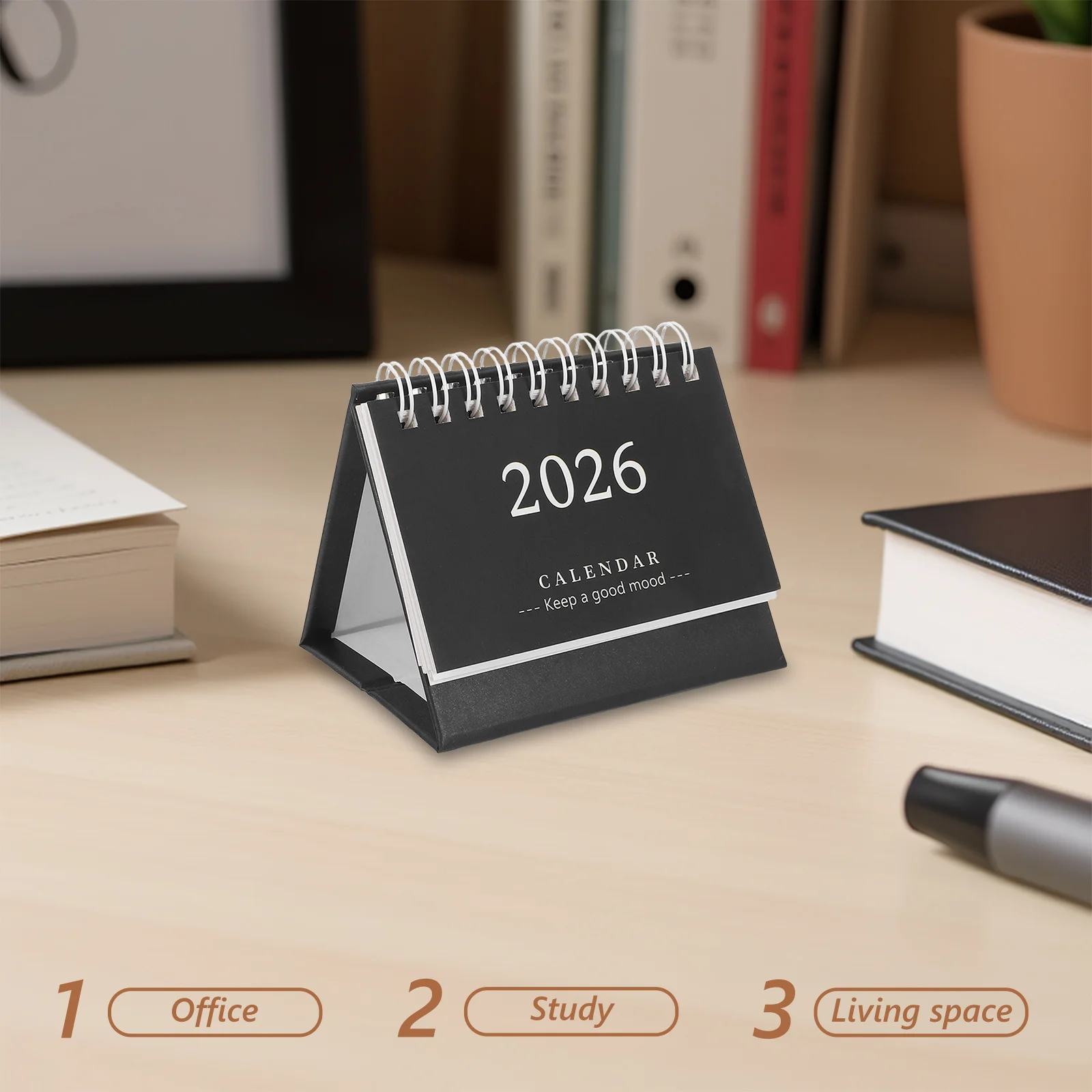Mini Desktop Calendar 2026 Yearly Planner Compact Space Saving Flip Calendar for Daily Scheduling and Appointment Tracking Use