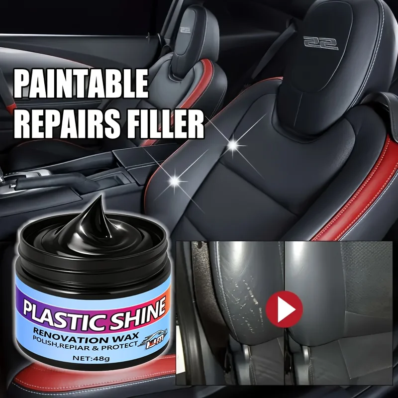 

Воск для салона автомобиля с пластиковым блеском — 48 г, наполнитель для ремонта под покраску, защита для шин, средство против пожелтения для черных транспортных средств