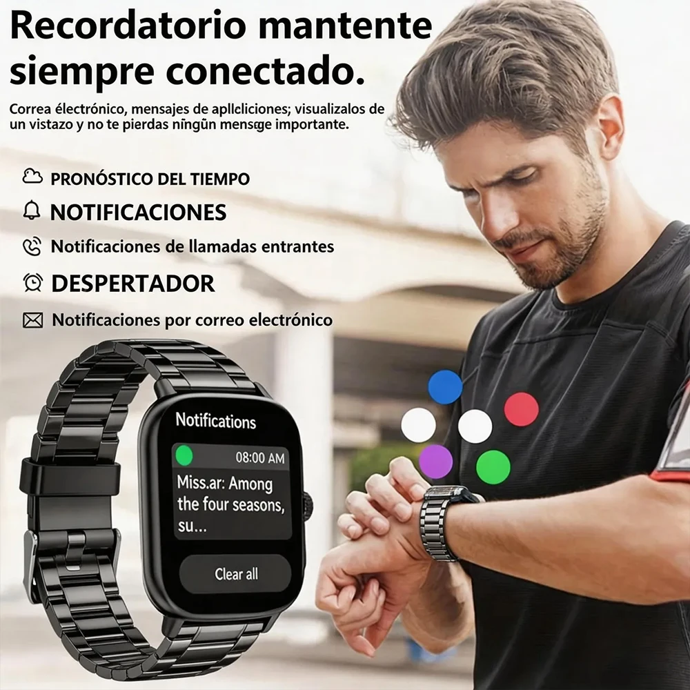 2026 Unisex Stylish Smartwatch Bluetooth Calling Message Notification Multi‑Dial Customized IP67 Waterproof Fashion Smart Watch
