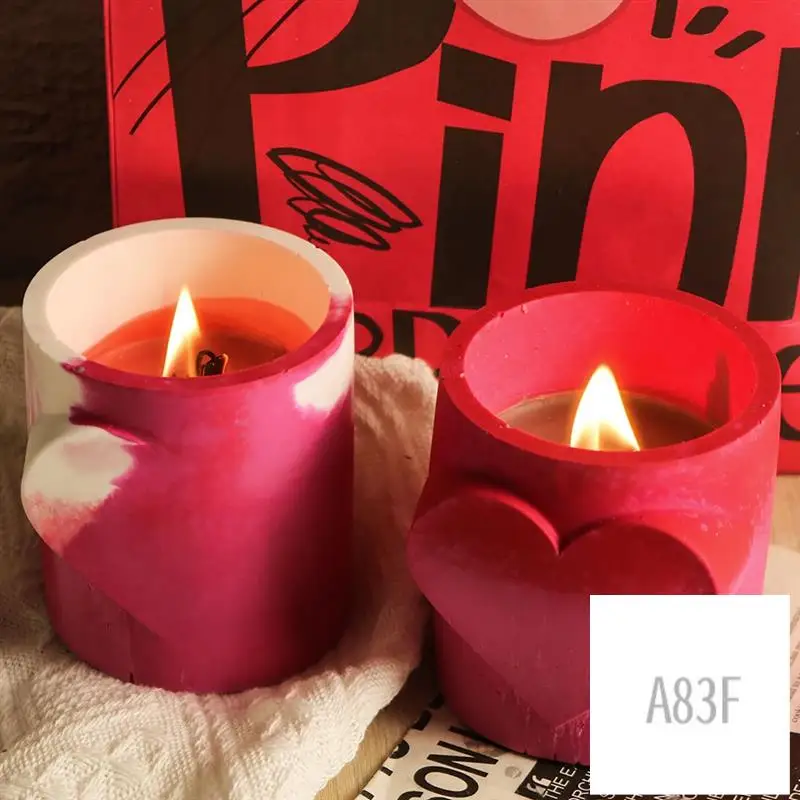 

3PCS Love Cup Silicone Mold Concrete Heart Candle Jar DIY Resin Storage Jar Flowerpot Moulds Valentine's Day Gift