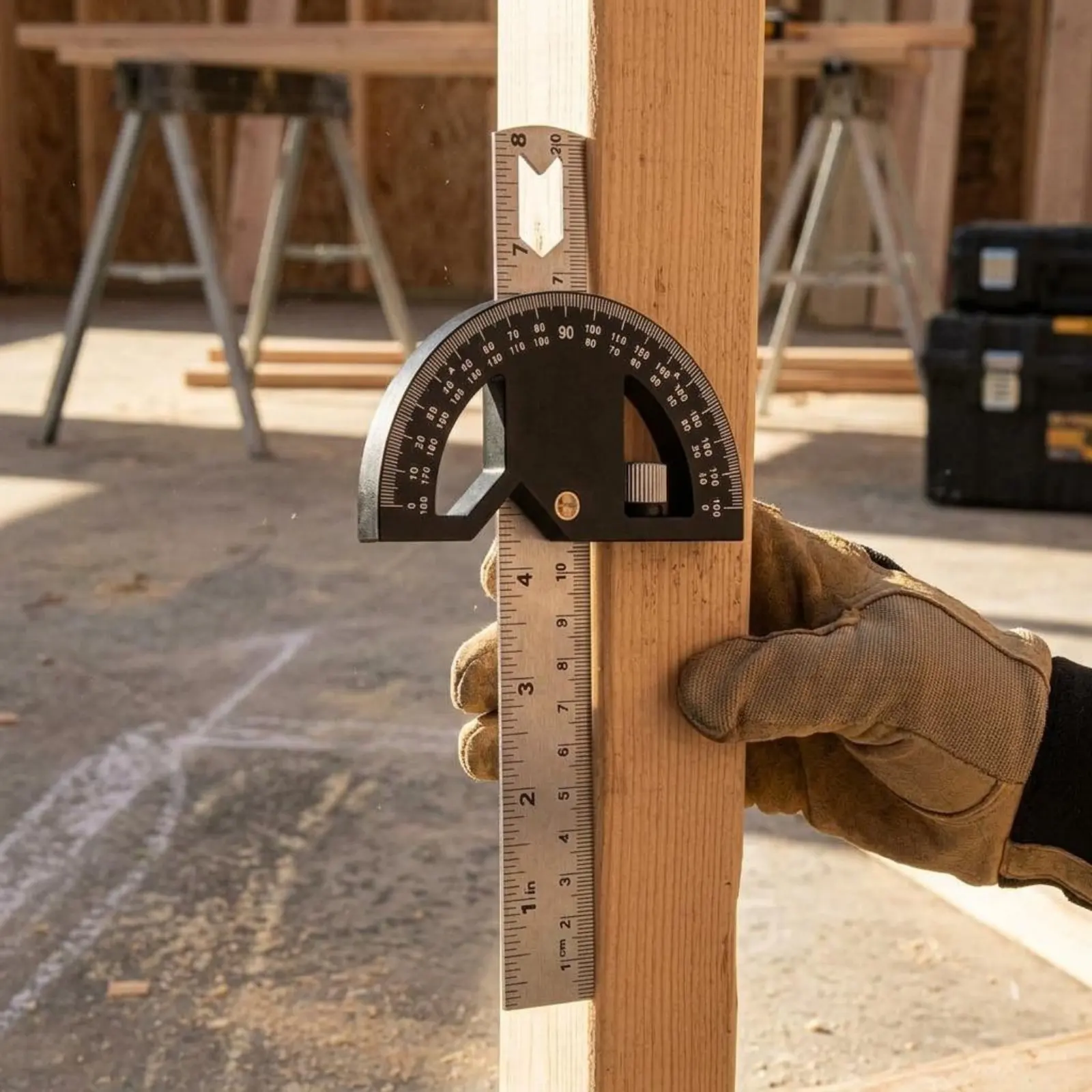 Picture 3: Adjustable Woodworking Square Stainless Steel Movable Angle Gauge Adjustable Protractor Square Multi Function for Carpenters