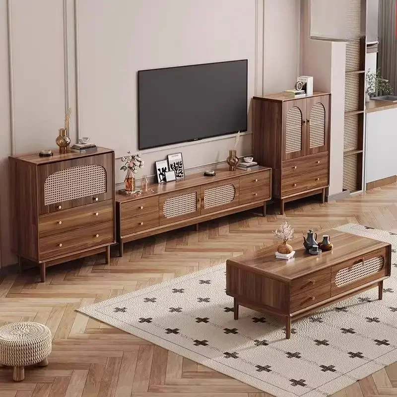 Storage Alone Tv Stand Brown Design Vertical Wooden Tall Modern Tv Stands Nordic Minimalist Mueble Para Televisor Furniture Home
