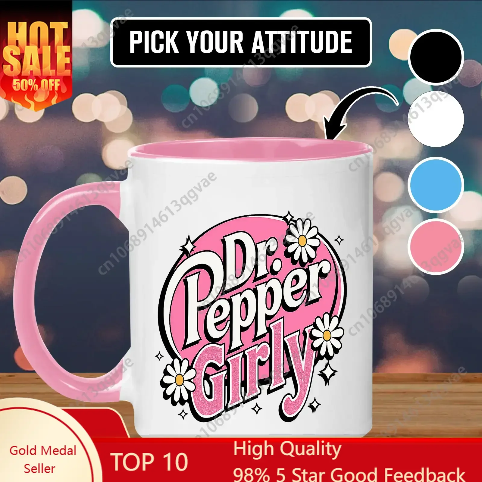 

Funny Dr. Pepper Mug Hot Girls Drink Girly Coffee Cup Cute Gift for Friend Soda Lover Present Trendy