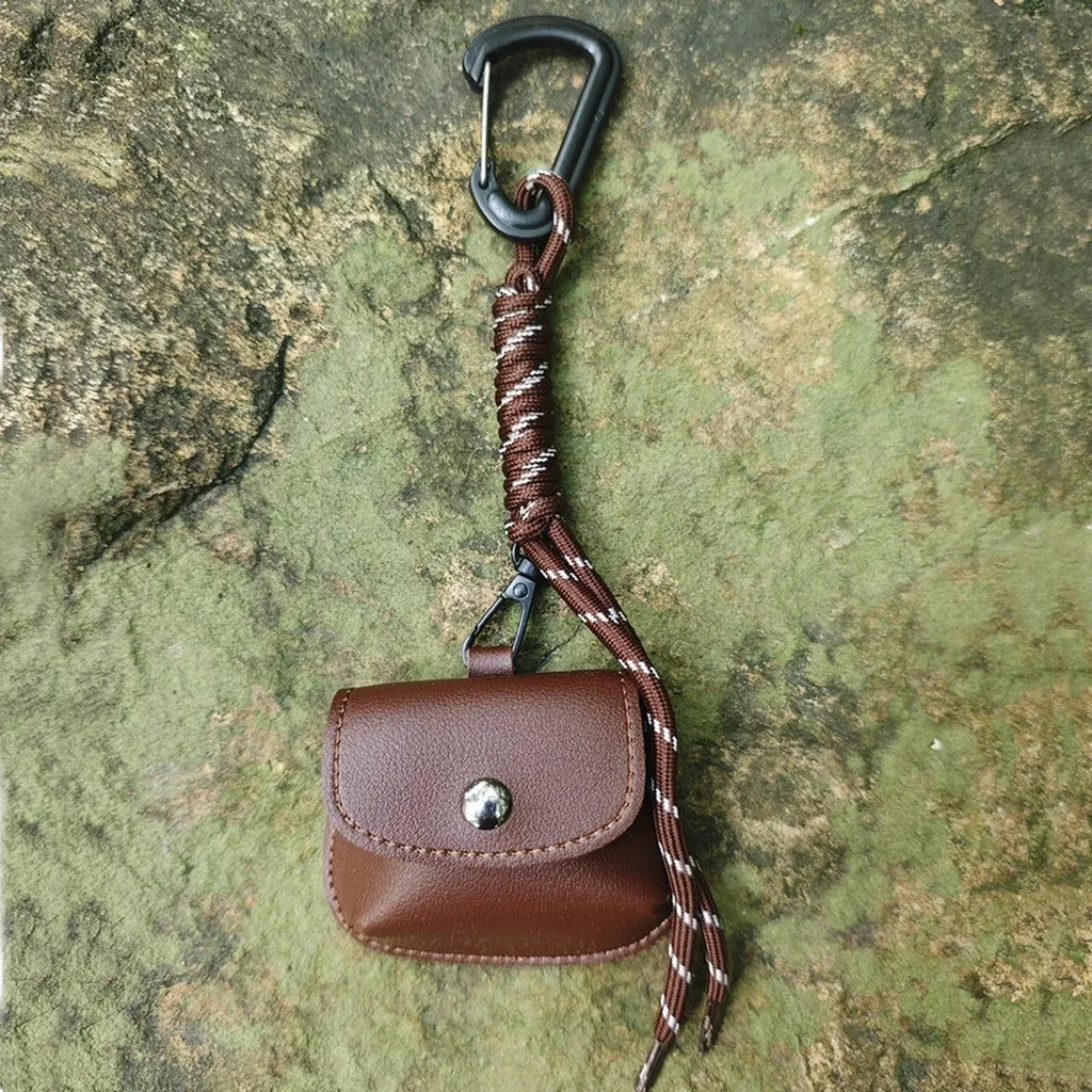 Women Trendy Handbag Pendant Charm Mini PU Leather Coin Purse with Braided Rope Keychain Headphones Keys Lipstick Storage Bags