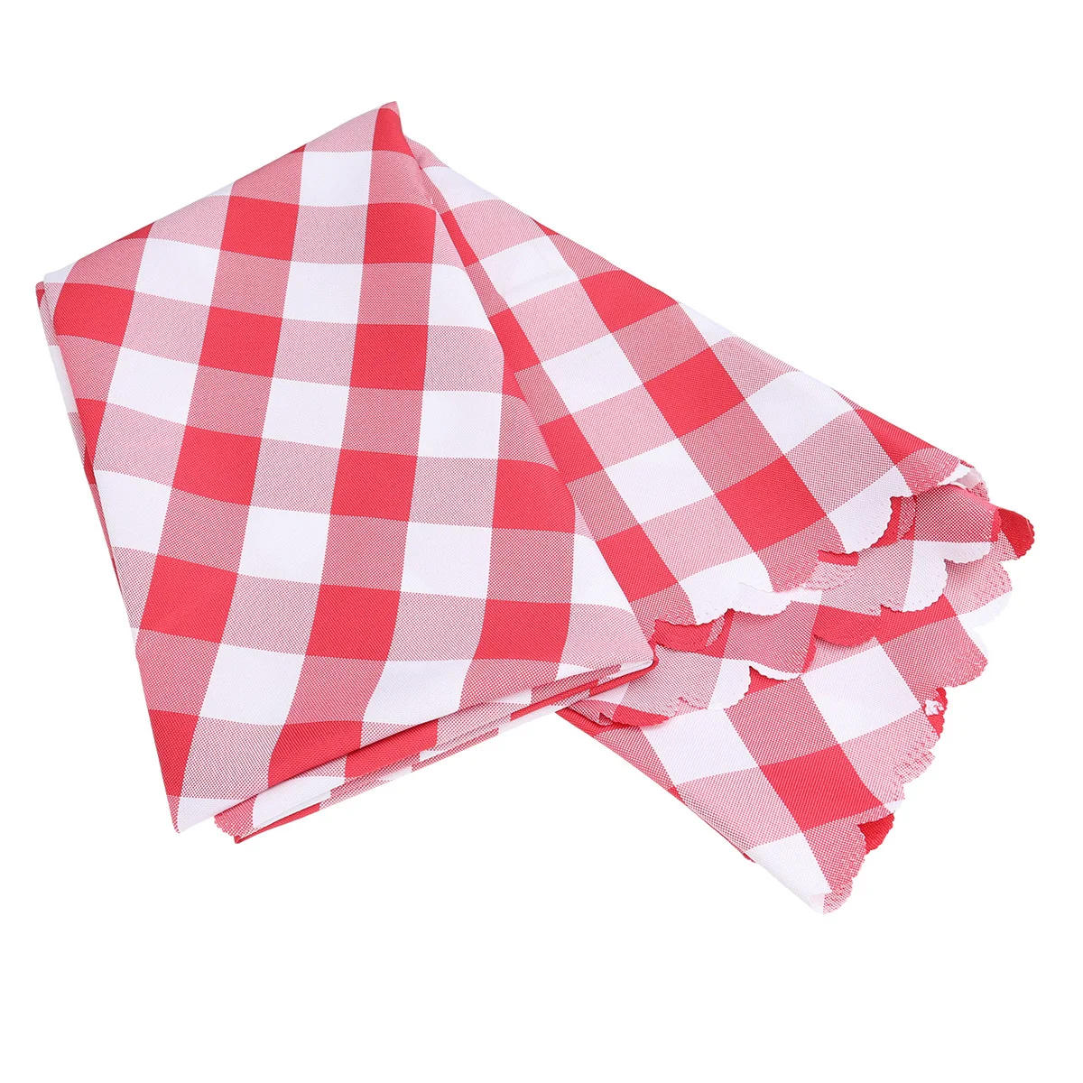 

Round Tablecloth 1.6M Red Checkered Polyester Wrinkle Resistant Fade Proof For Dining Wedding Party Picnic Christmas Table