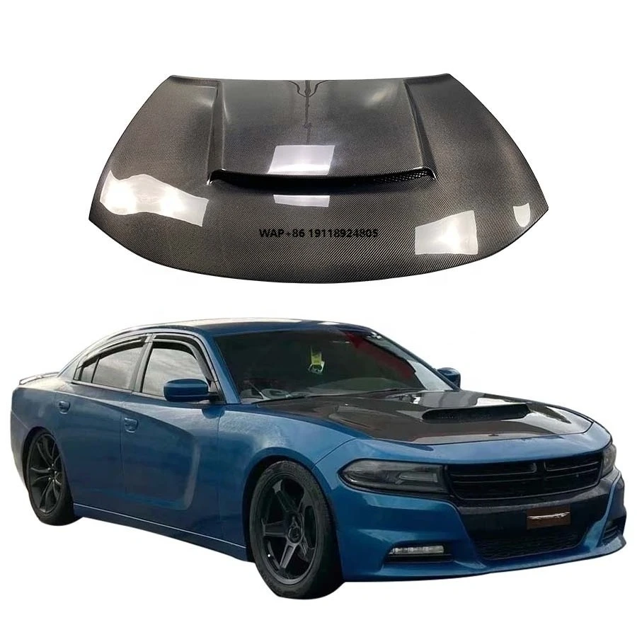 For  CHARGER 2015-2018 Carbon Fiber Hood with Heat Dissipation New Bonnet Body Kits Includes Bolts Car Accessories