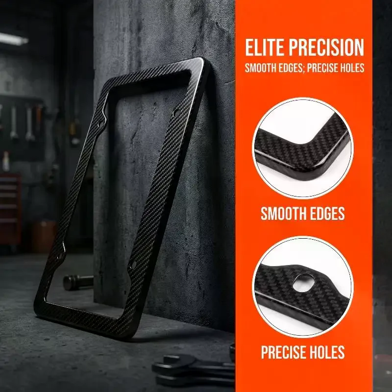 1/2Pcs Universal License Plate Frame Carbon Pattern Plastic License Plate Frame Bracket With Standard Screw Kits