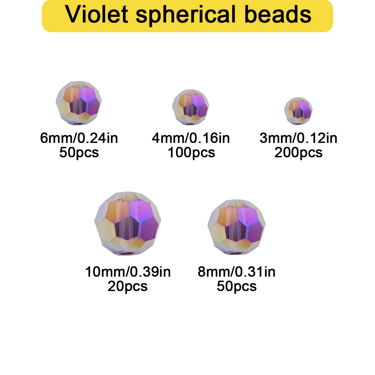 Violet AB Faceted Round Austrian Crystal Glass Loose Beads 3/4/6/8/10MM For Jewelry Making Bracelets Necklaces DIY Accessories